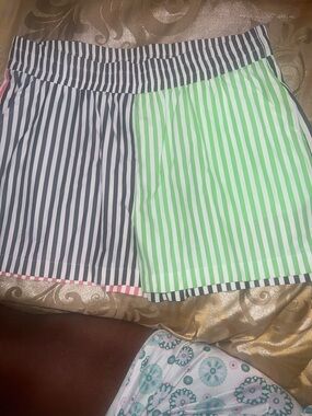 AKIRA Label ColorBlock Vertical Striped Waist High-Waisted Shorts- Size 2X- NWOT